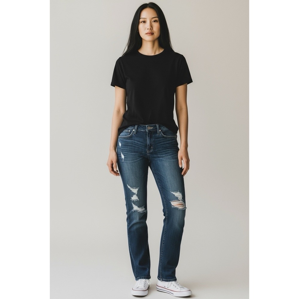 KanCan Jeans Womens Sz‎ 5x26 Signature Estilo Bk1231 Blue Distressed Stretch